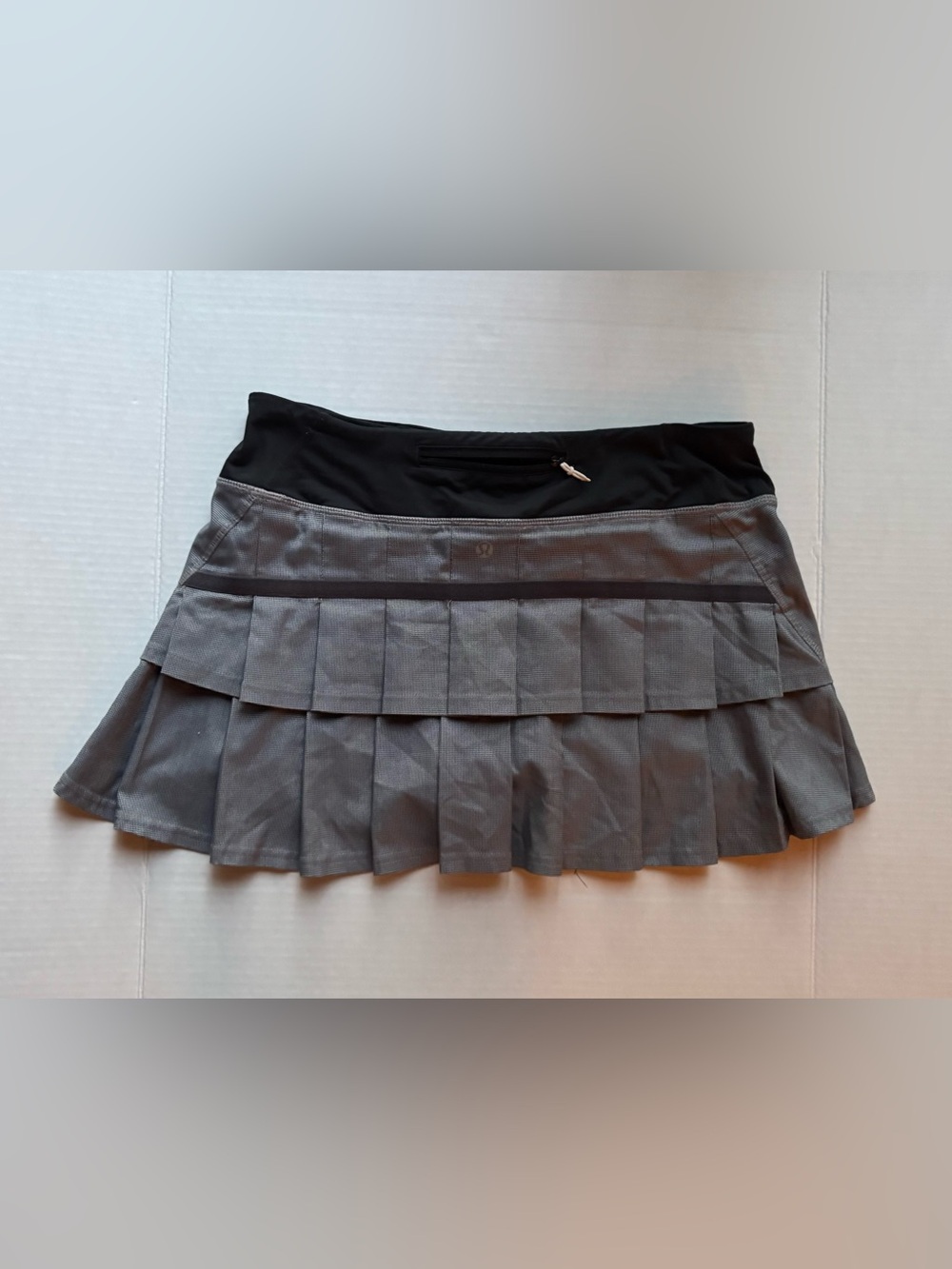 Lululemon pacesetter skirt grey plaid heathered  ruffle pleated athletic skort